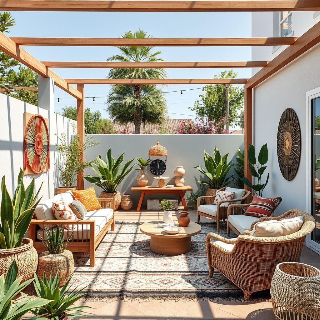 Modern Boho outdoor garden - AI Generated