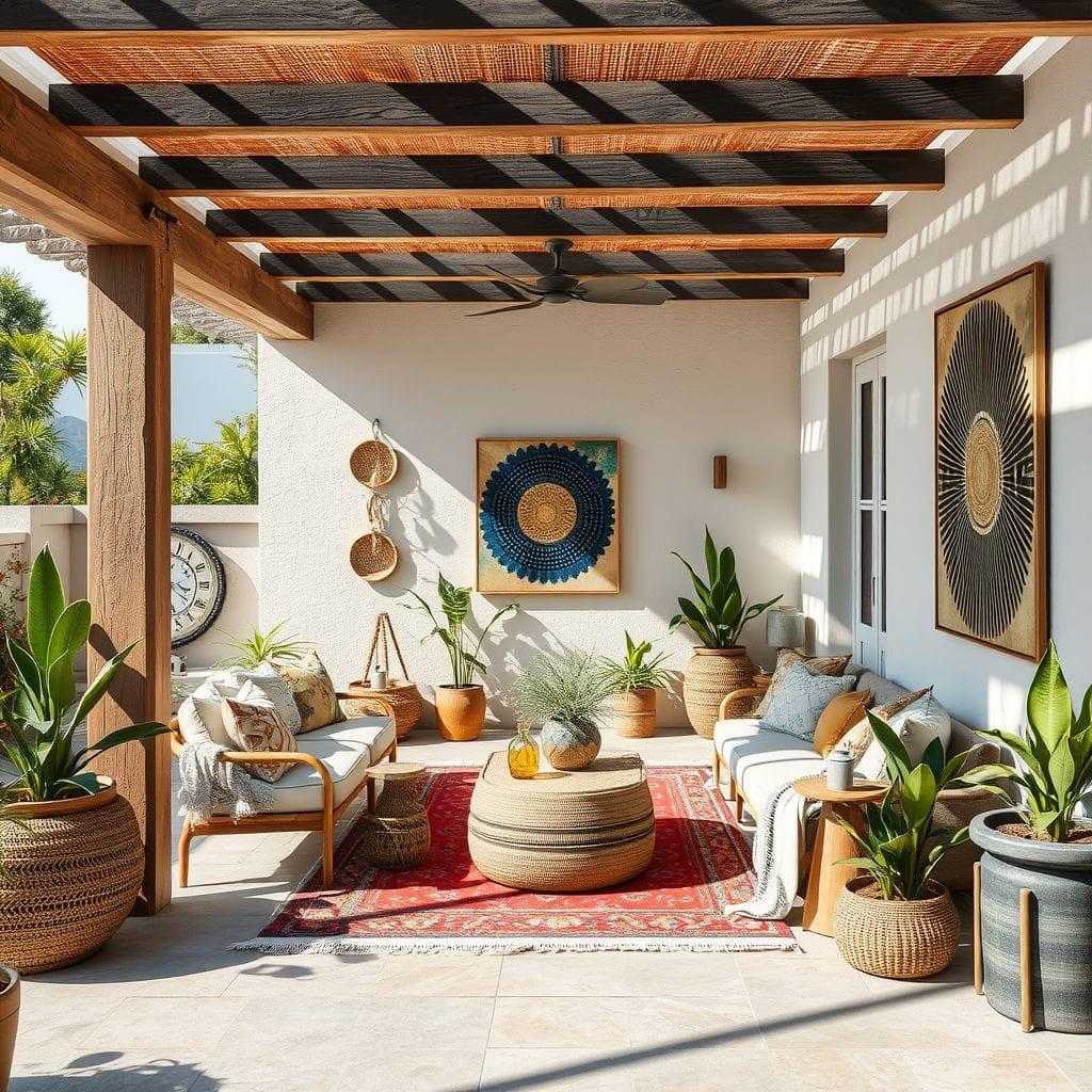 Modern Boho outdoor patio - AI Generated