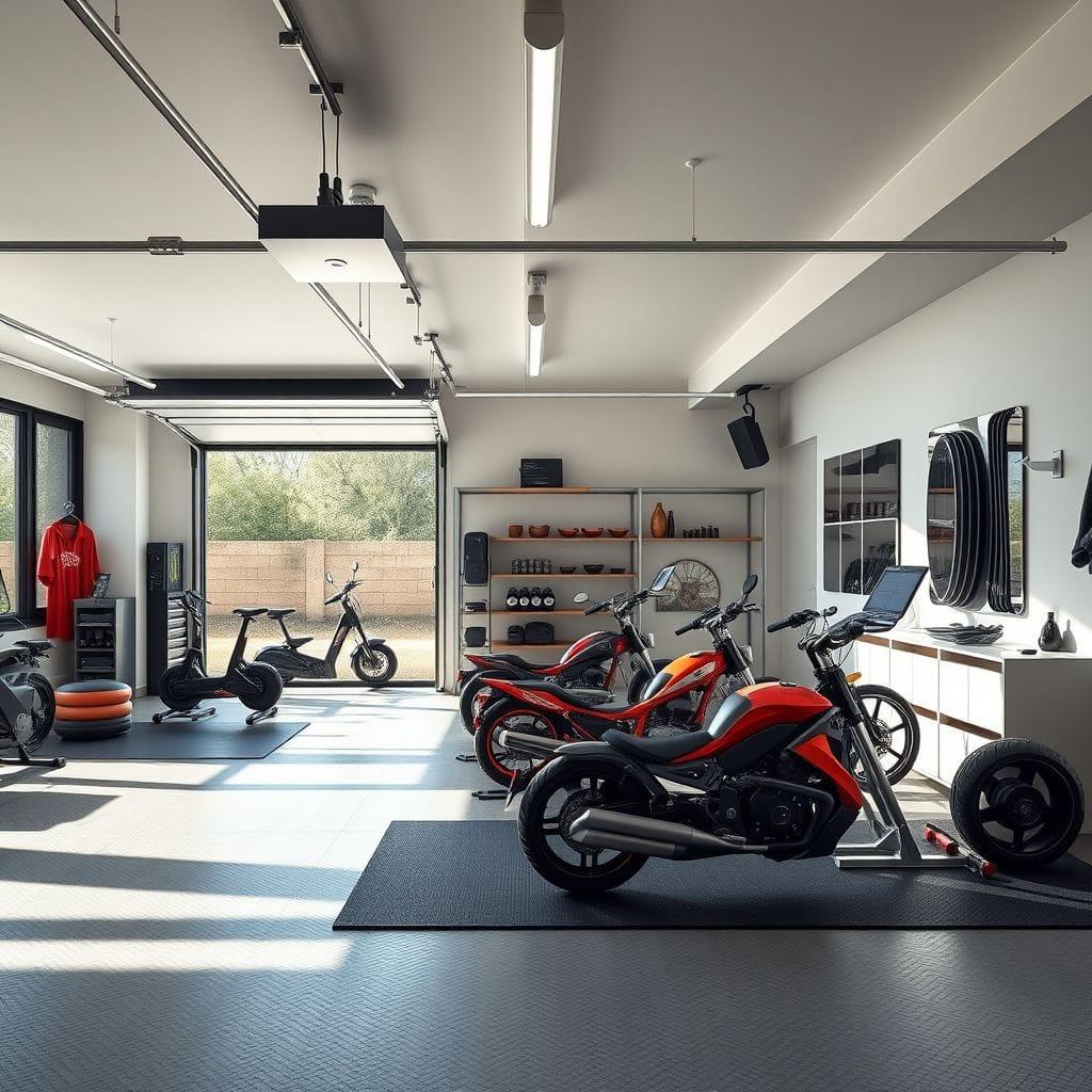 Modern garage gym - AI Generated