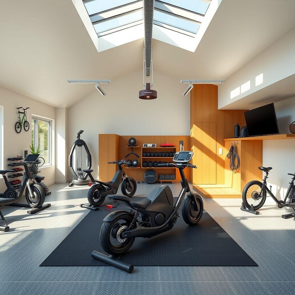 Modern garage gym - AI Generated
