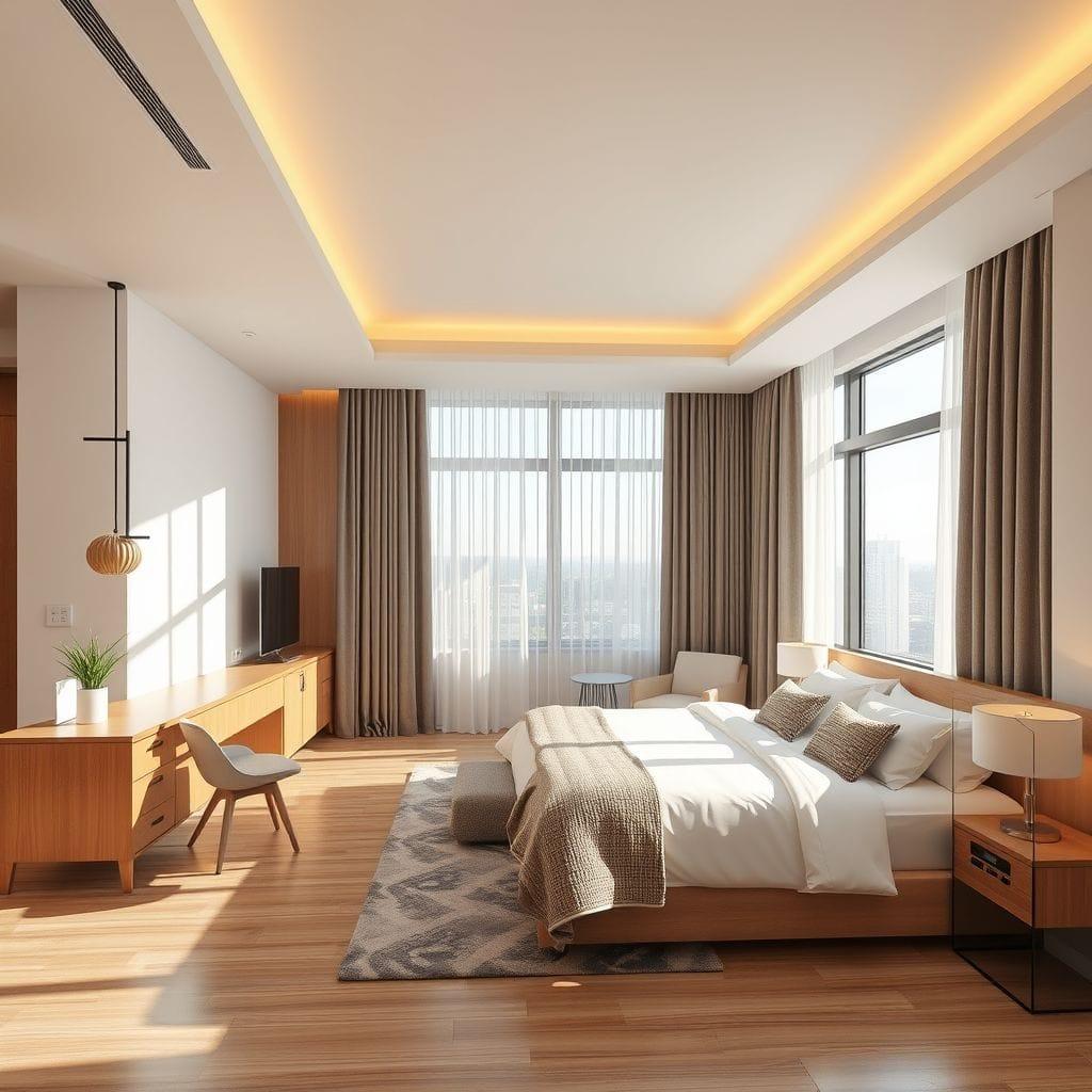 Modern hotel room - AI Generated