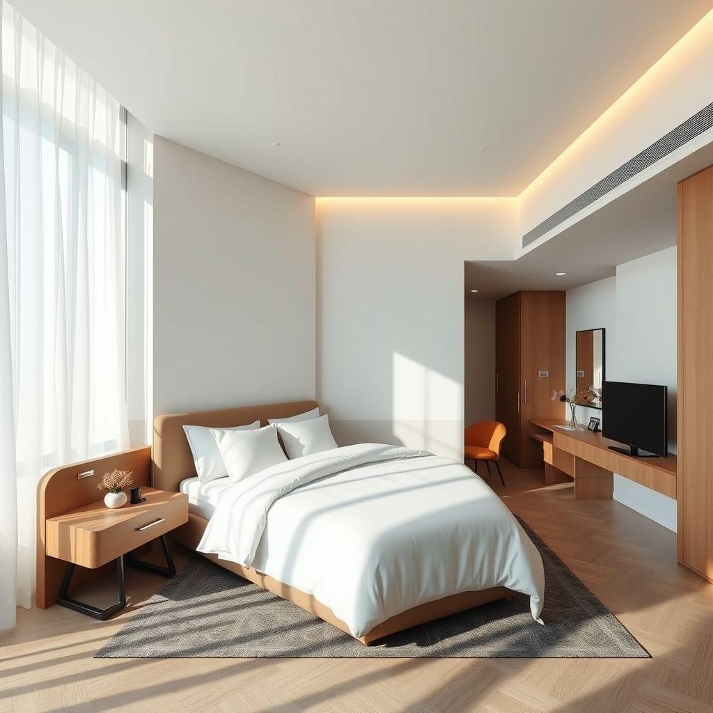 Modern hotel room - AI Generated