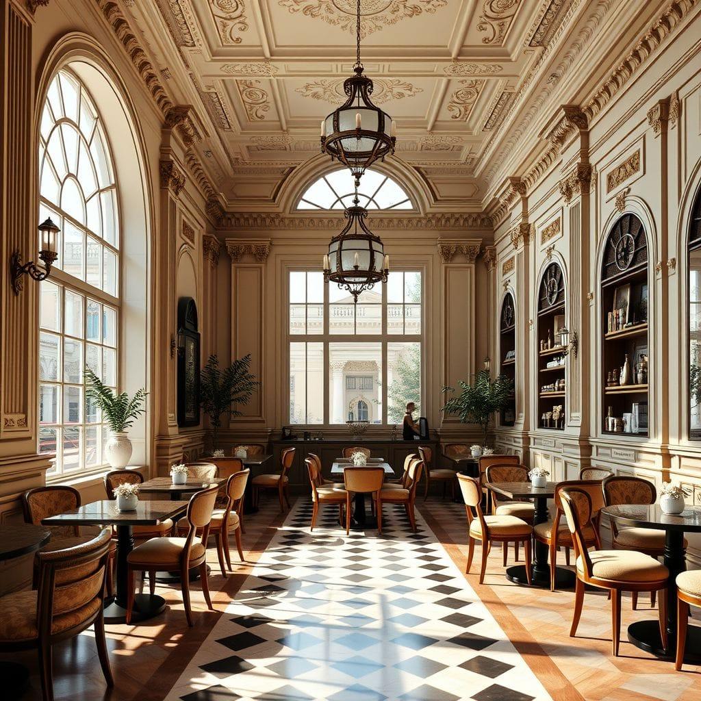 Neoclassic coffee shop - AI Generated