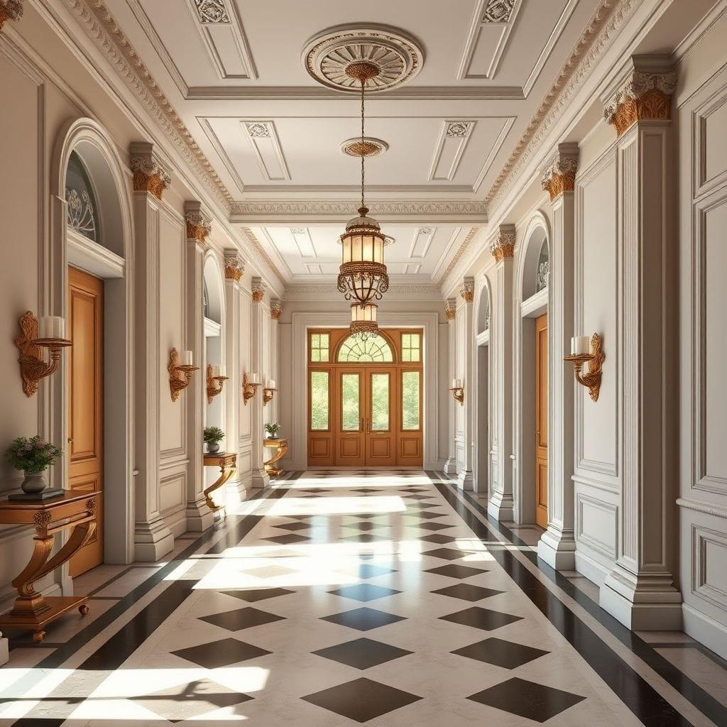 Neoclassic hallway - AI Generated