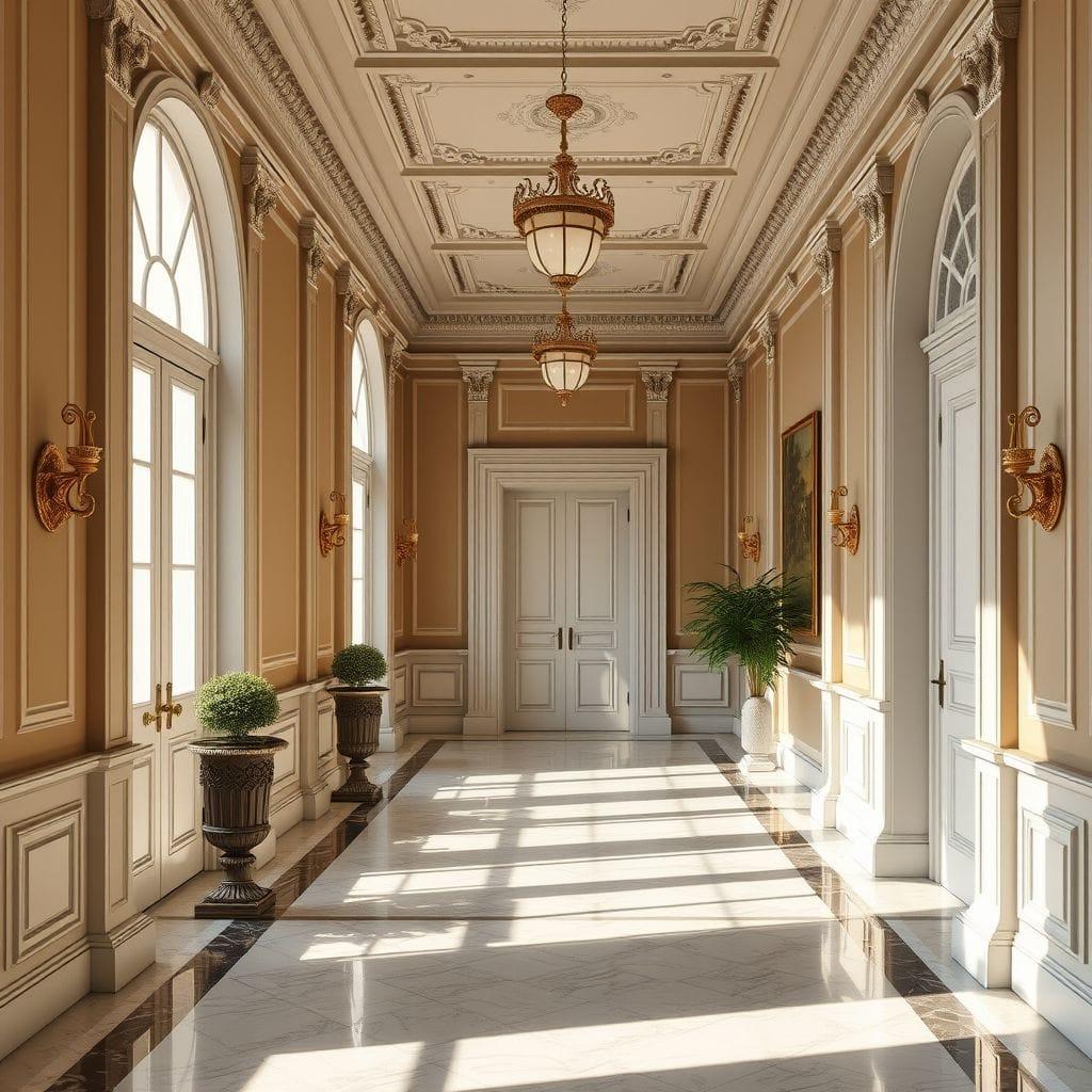 Neoclassic hallway - AI Generated
