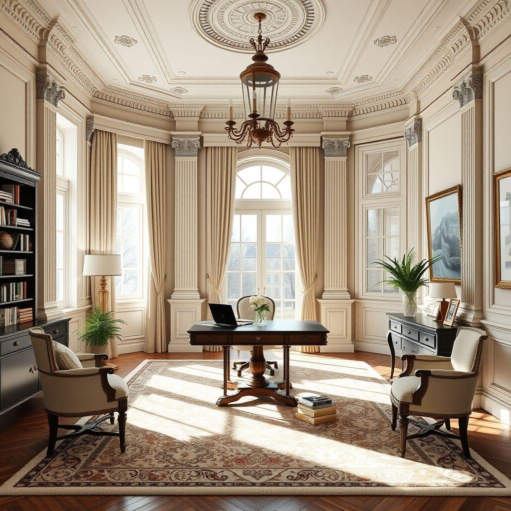 Neoclassic home office - AI Generated