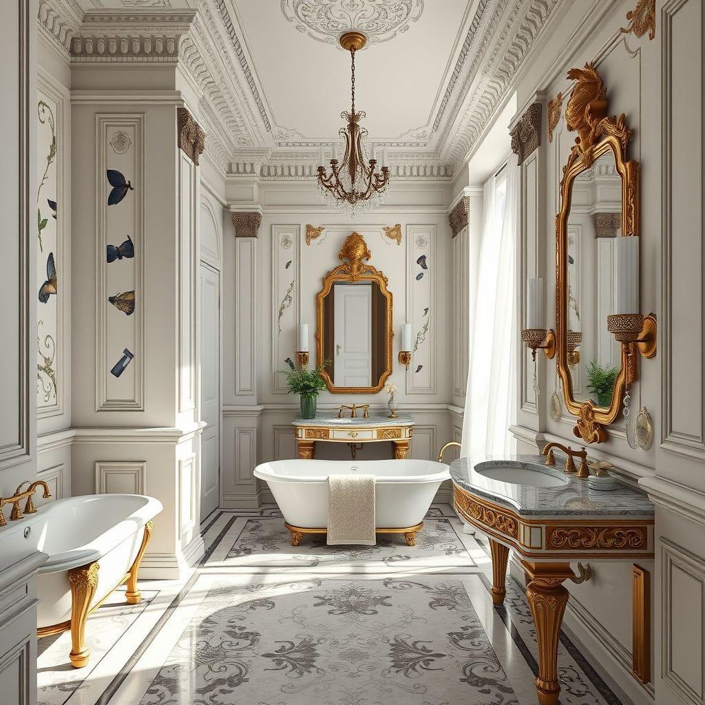 Neoclassic hotel bathroom - AI Generated