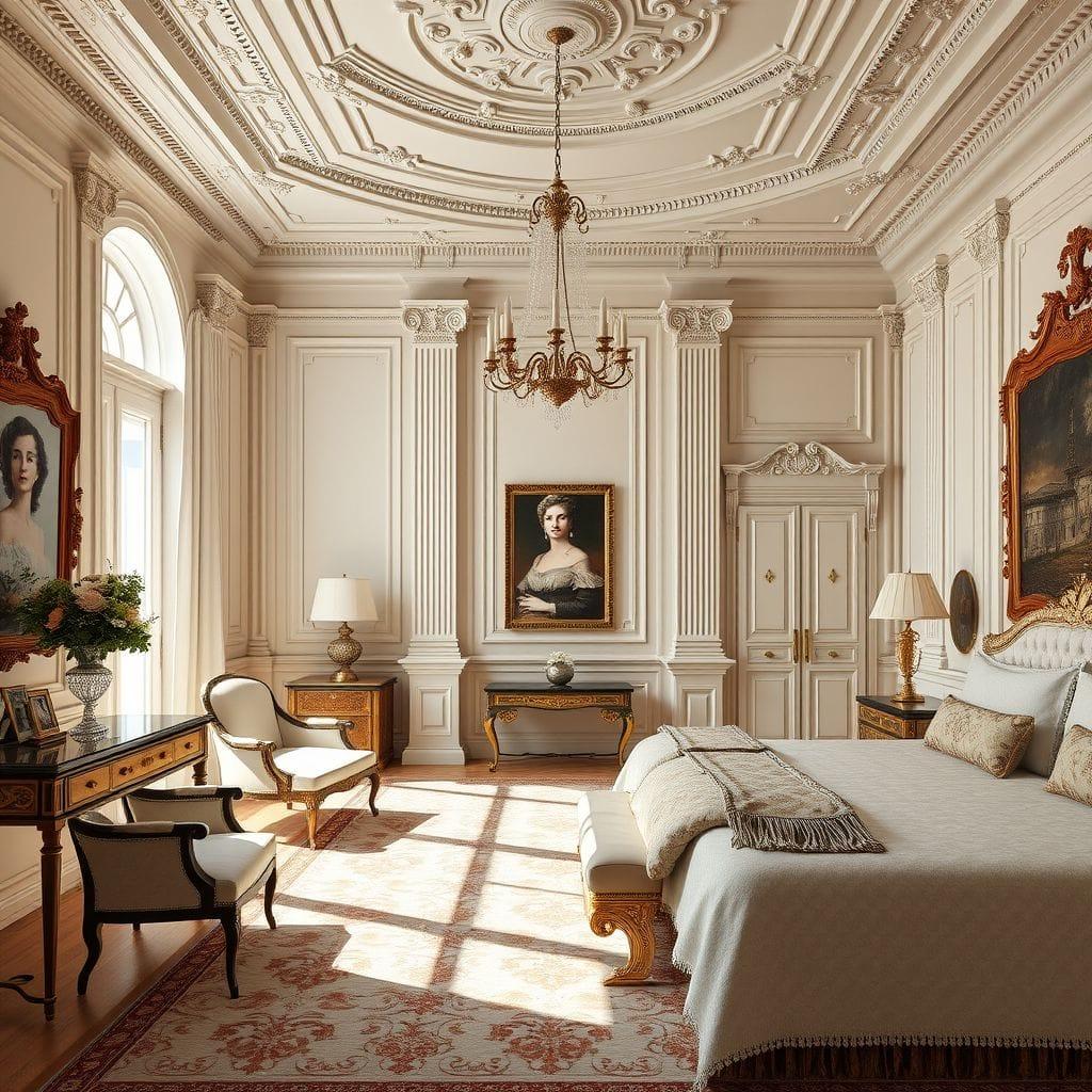 Neoclassic hotel room - AI Generated