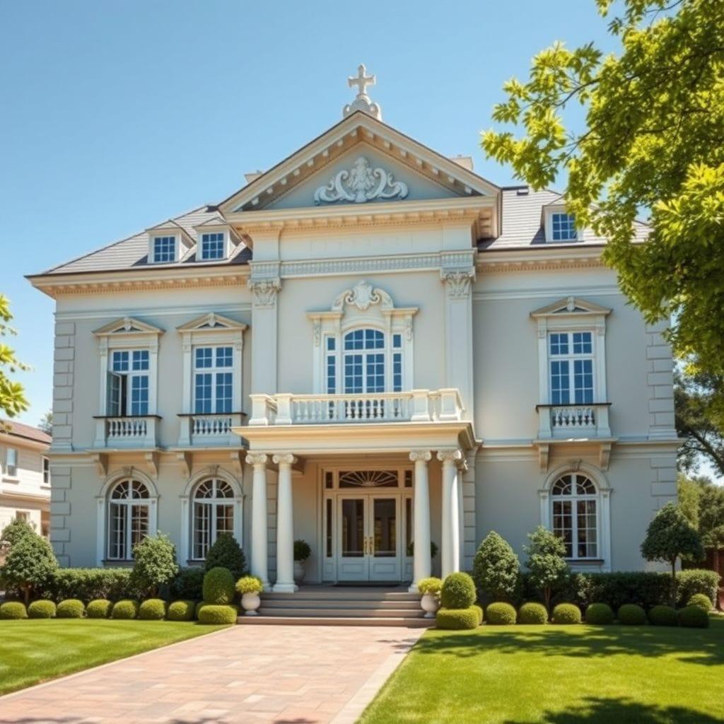 Neoclassic house exterior - AI Generated