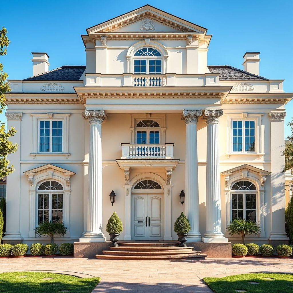 Neoclassic house exterior - AI Generated