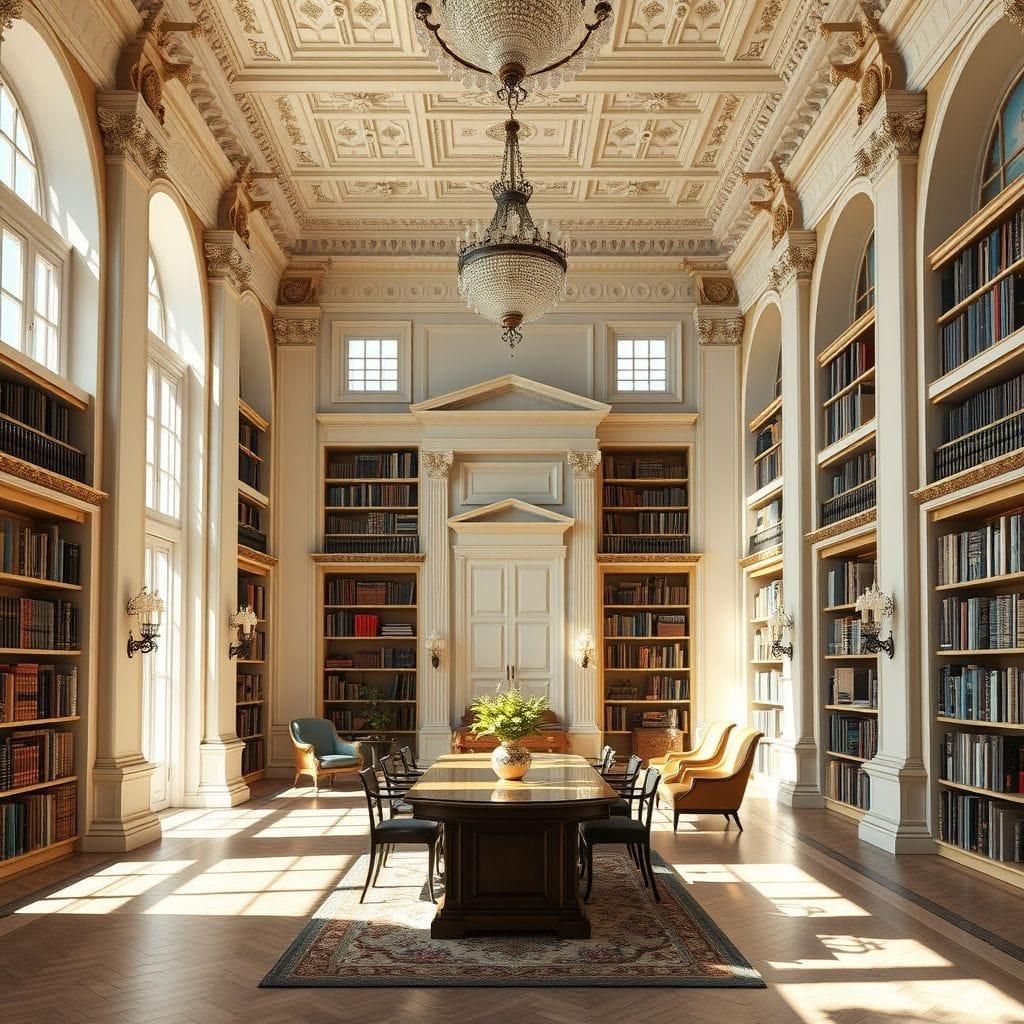 Neoclassic library - AI Generated