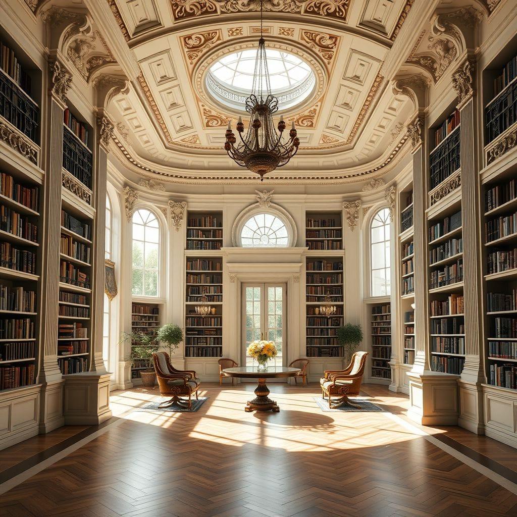 Neoclassic library - AI Generated