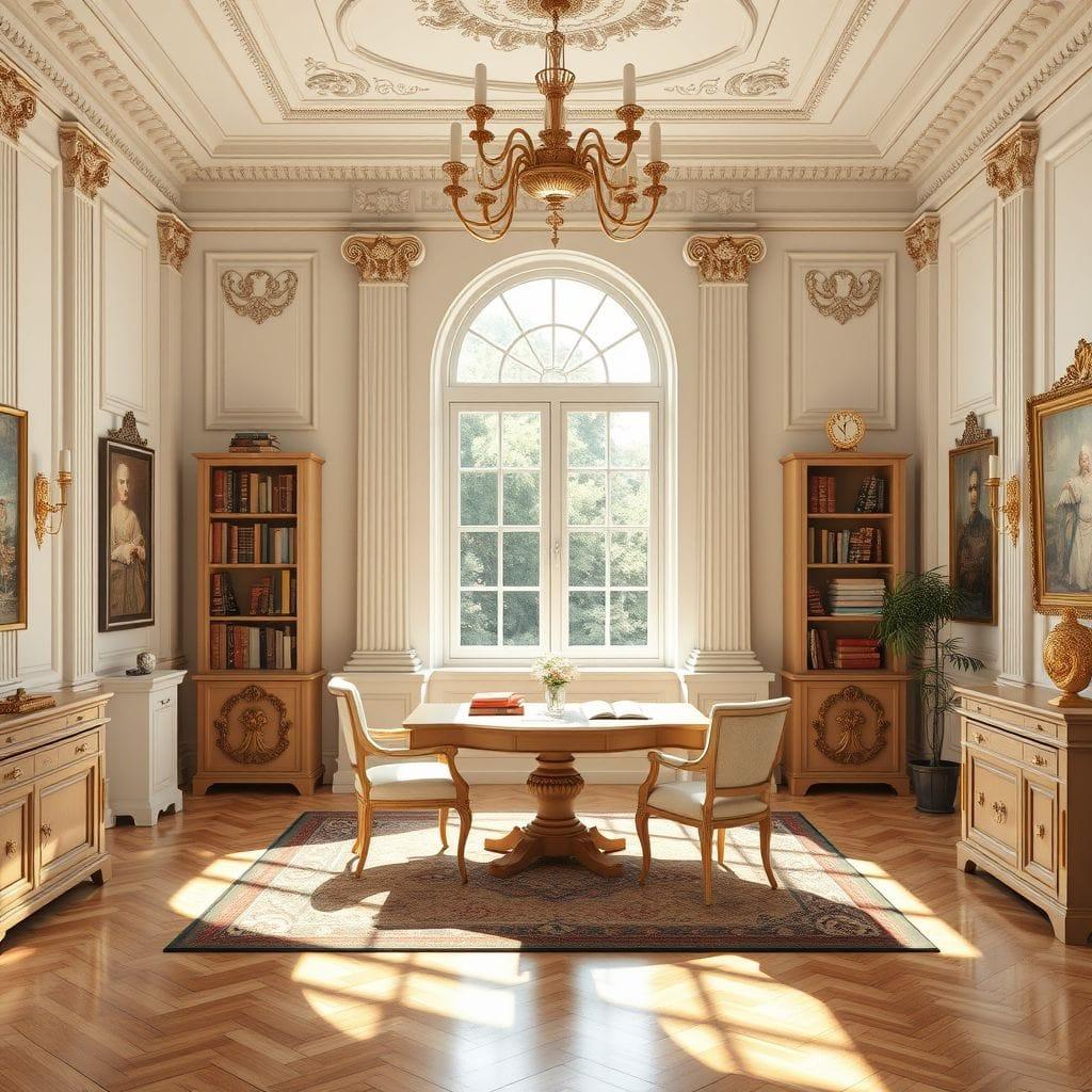 Neoclassic study room - AI Generated