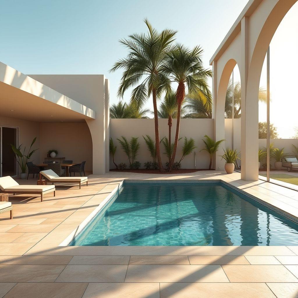  outdoor pool area - AI Generated