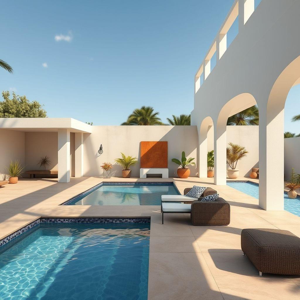  outdoor pool area - AI Generated