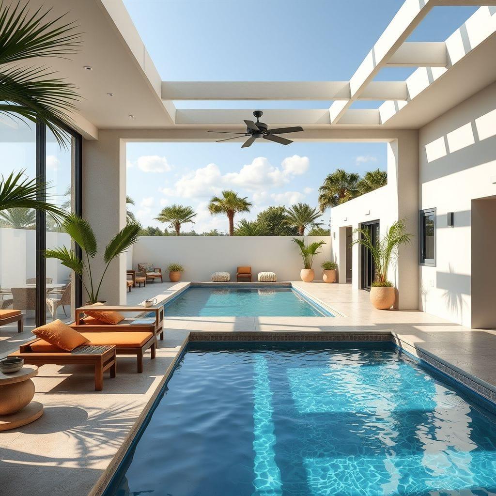  outdoor pool area - AI Generated