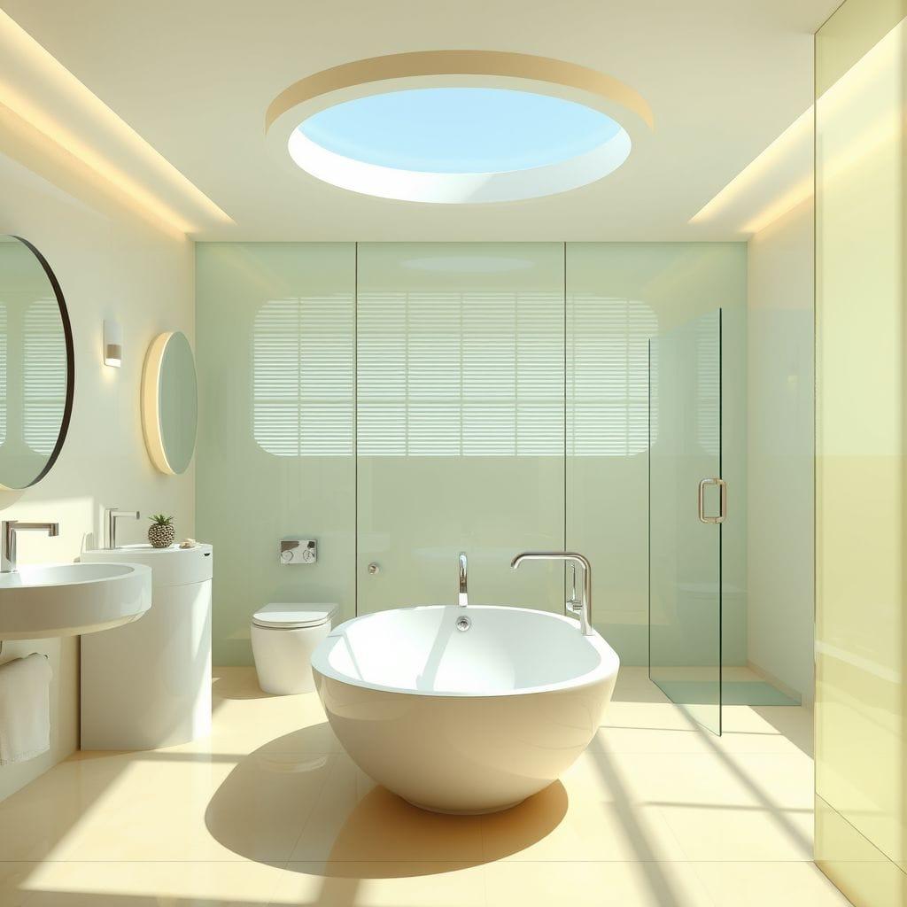 Retro Futuristic bathroom - AI Generated