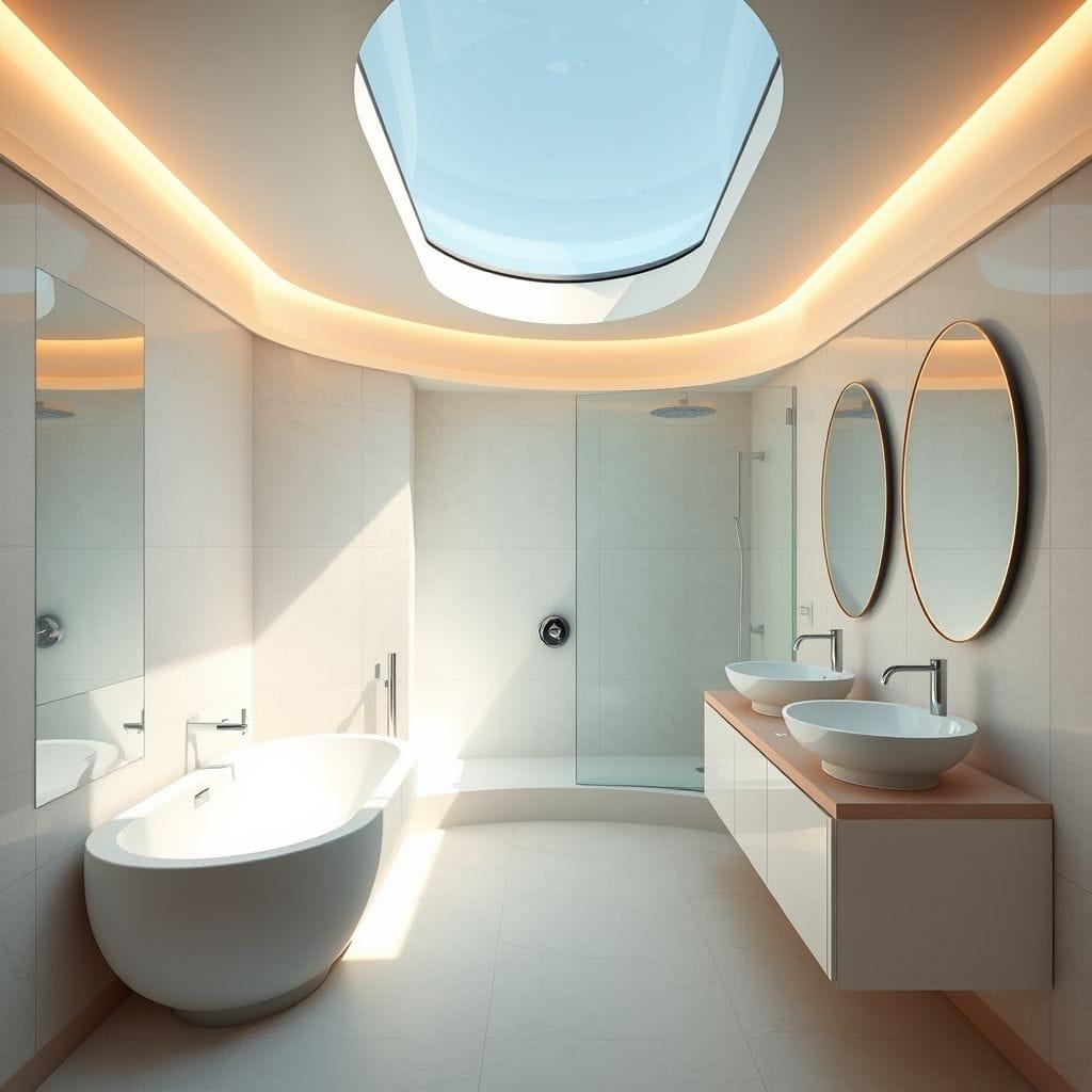 Retro Futuristic bathroom - AI Generated