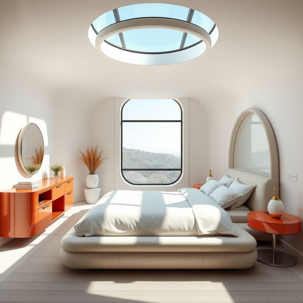 Retro Futuristic bedroom - AI Generated