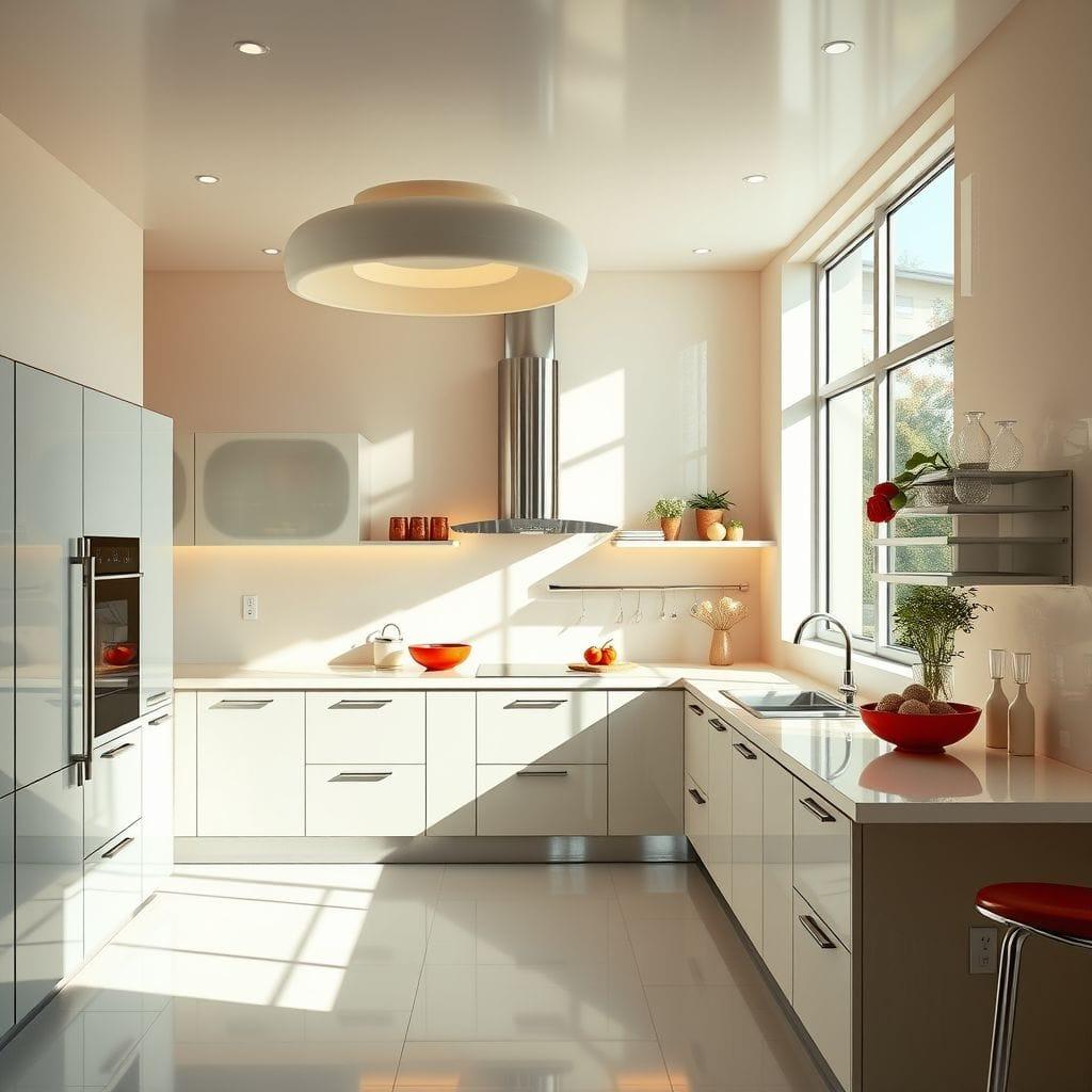 Retro Futuristic kitchen - AI Generated