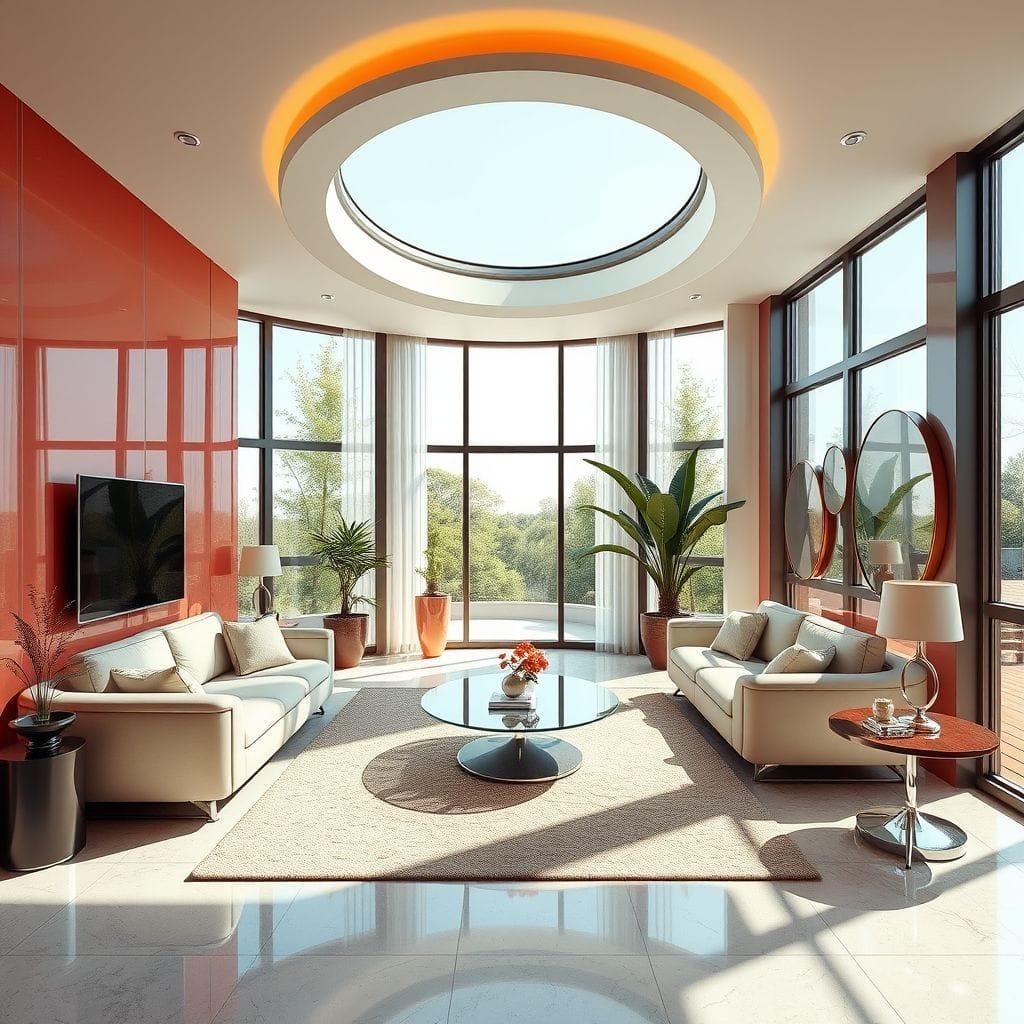 Retro Futuristic living room - AI Generated