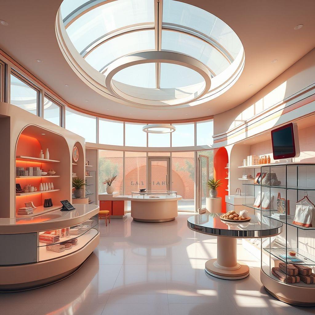 Retro Futuristic store - AI Generated