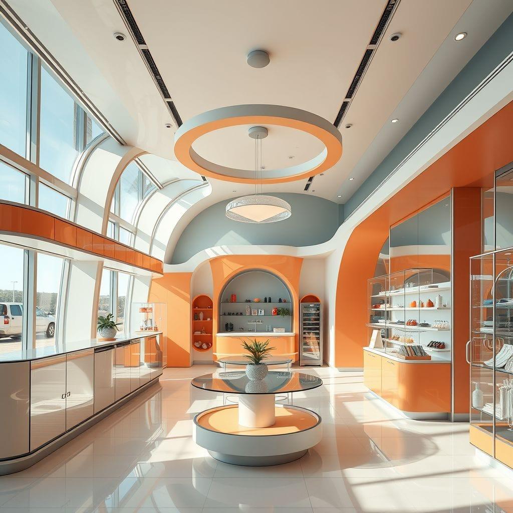 Retro Futuristic store - AI Generated