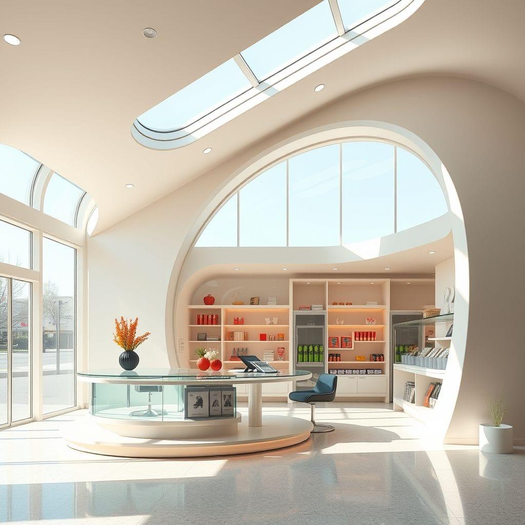 Retro Futuristic store - AI Generated