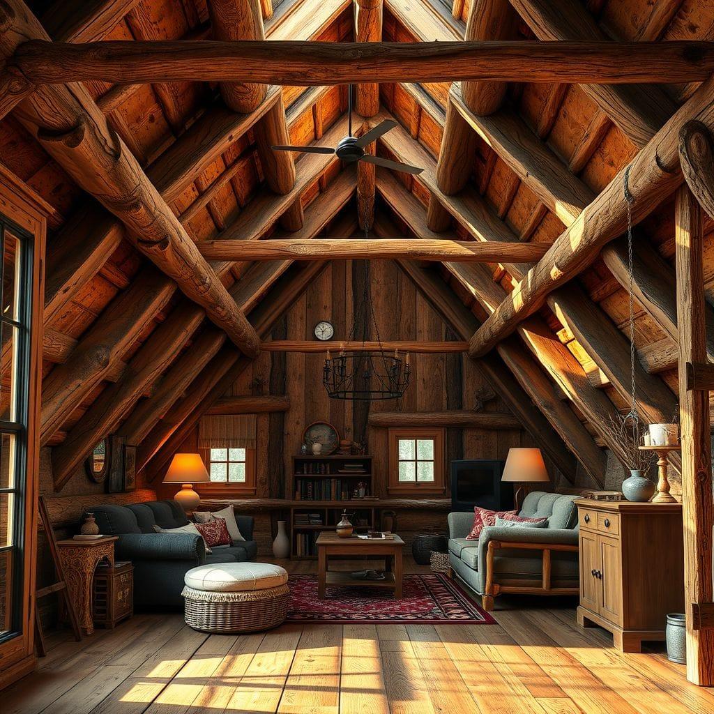 Rustic attic - AI Generated