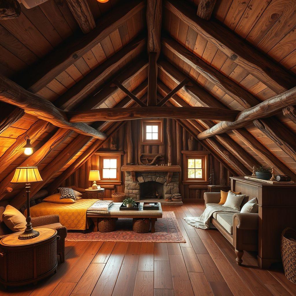 Rustic attic - AI Generated