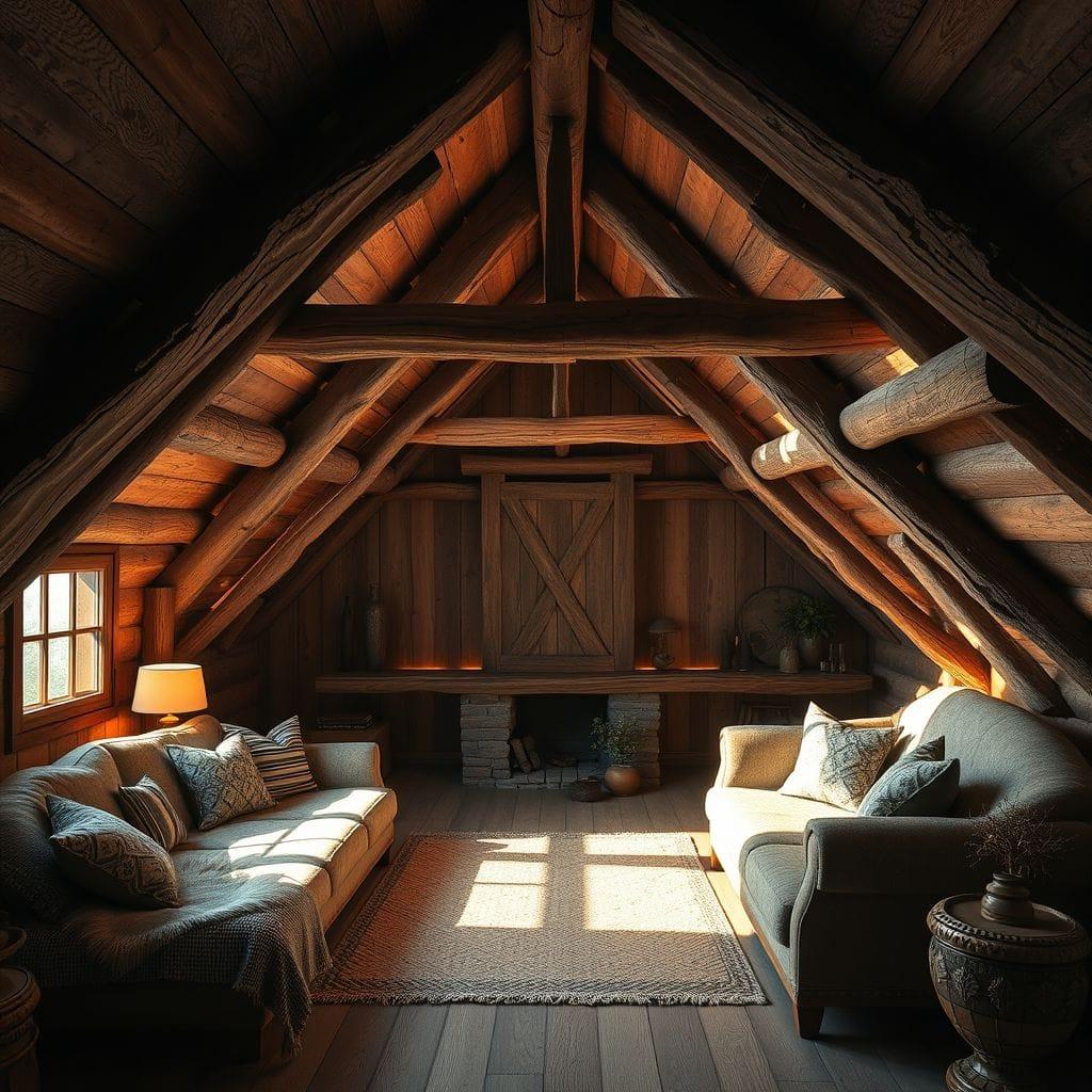 Rustic attic - AI Generated