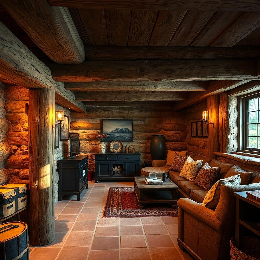 Rustic basement - AI Generated