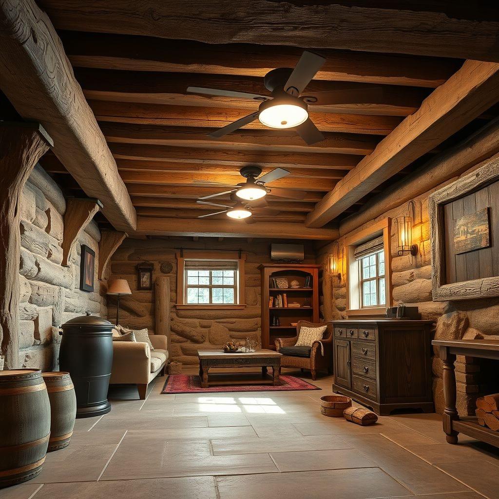 Rustic basement - AI Generated