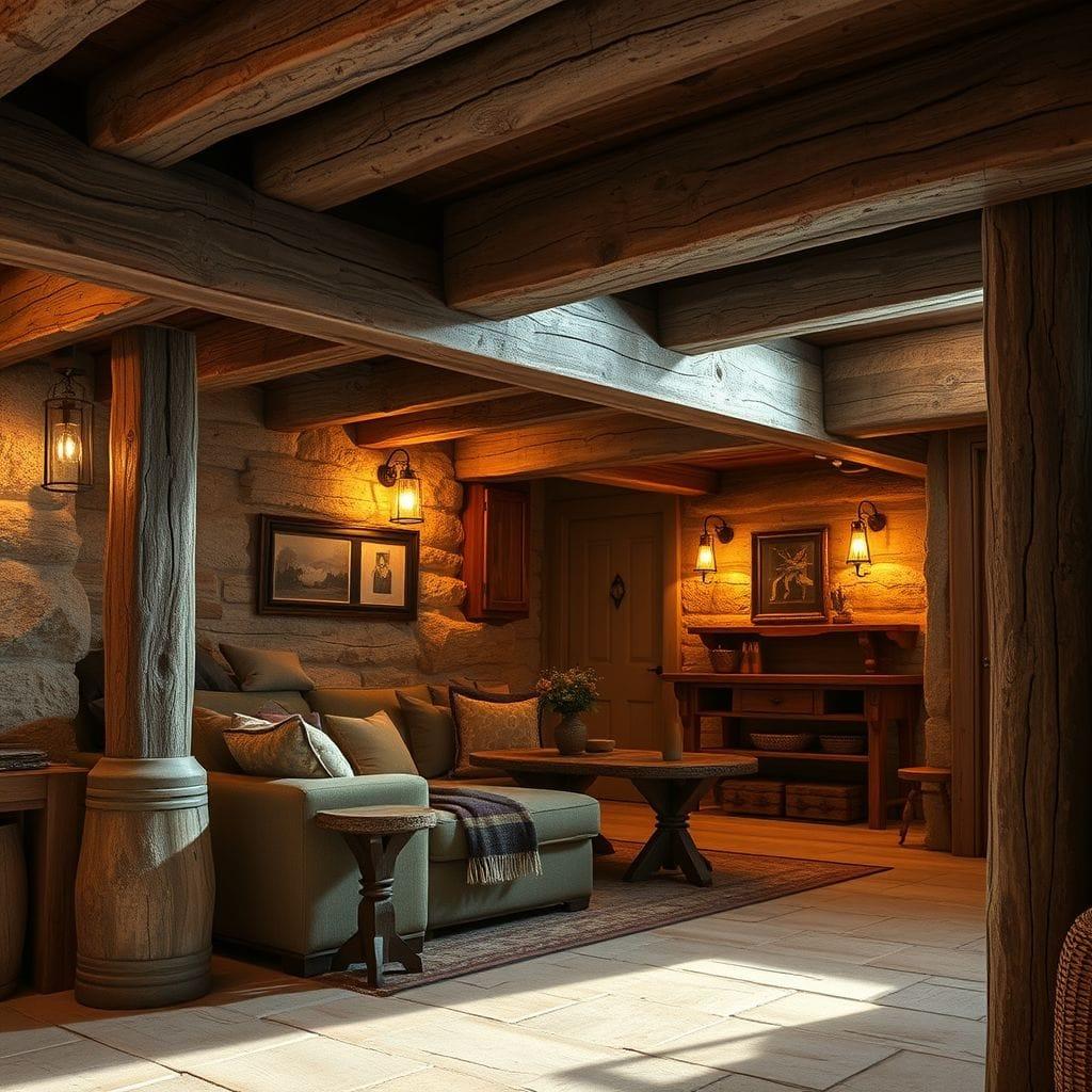 Rustic basement - AI Generated