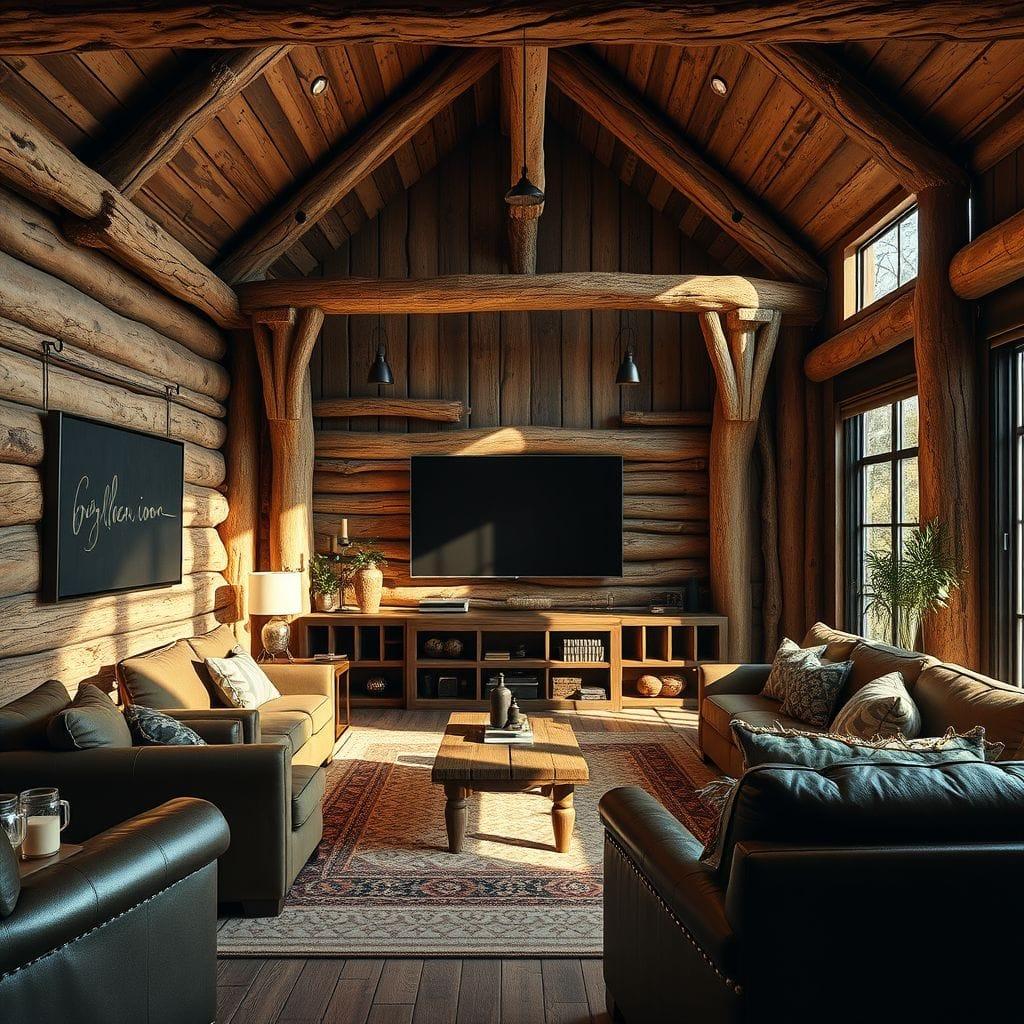 Rustic entertainment room - AI Generated