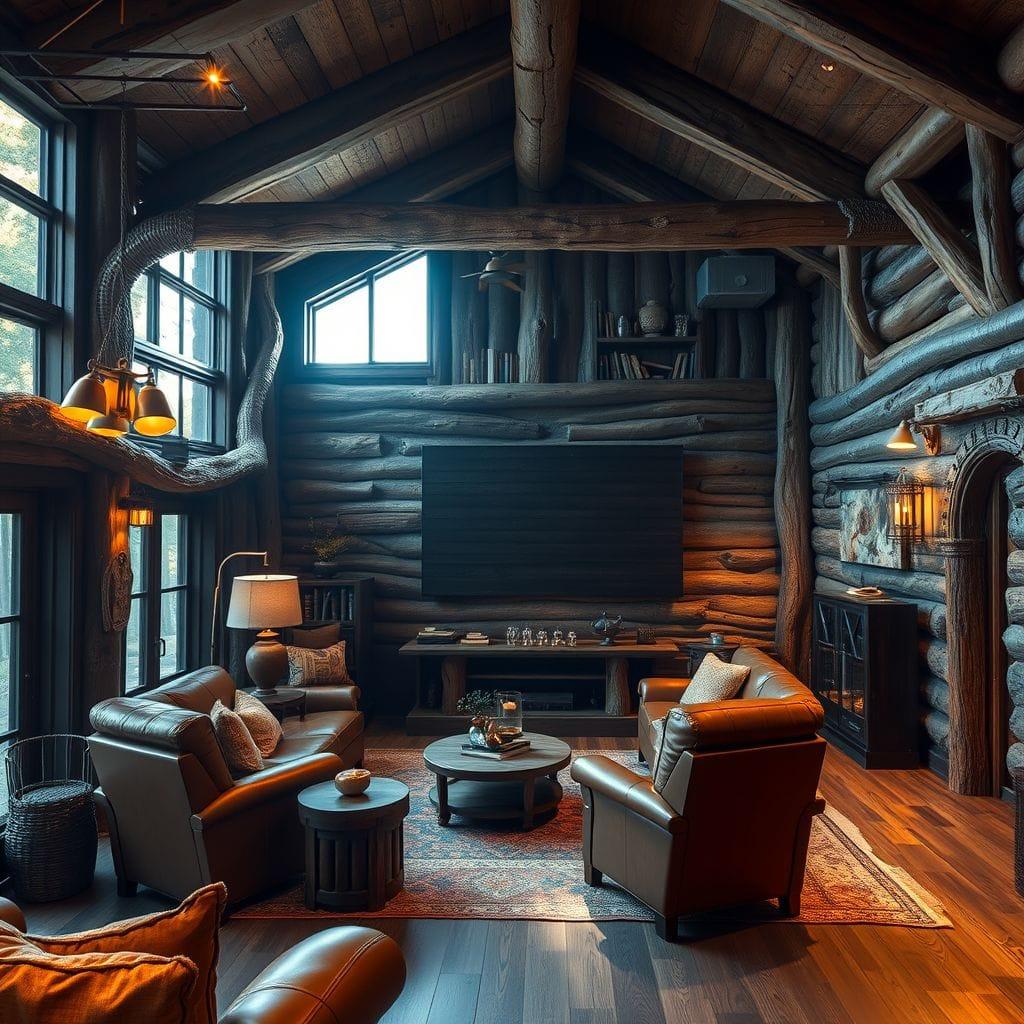 Rustic entertainment room - AI Generated