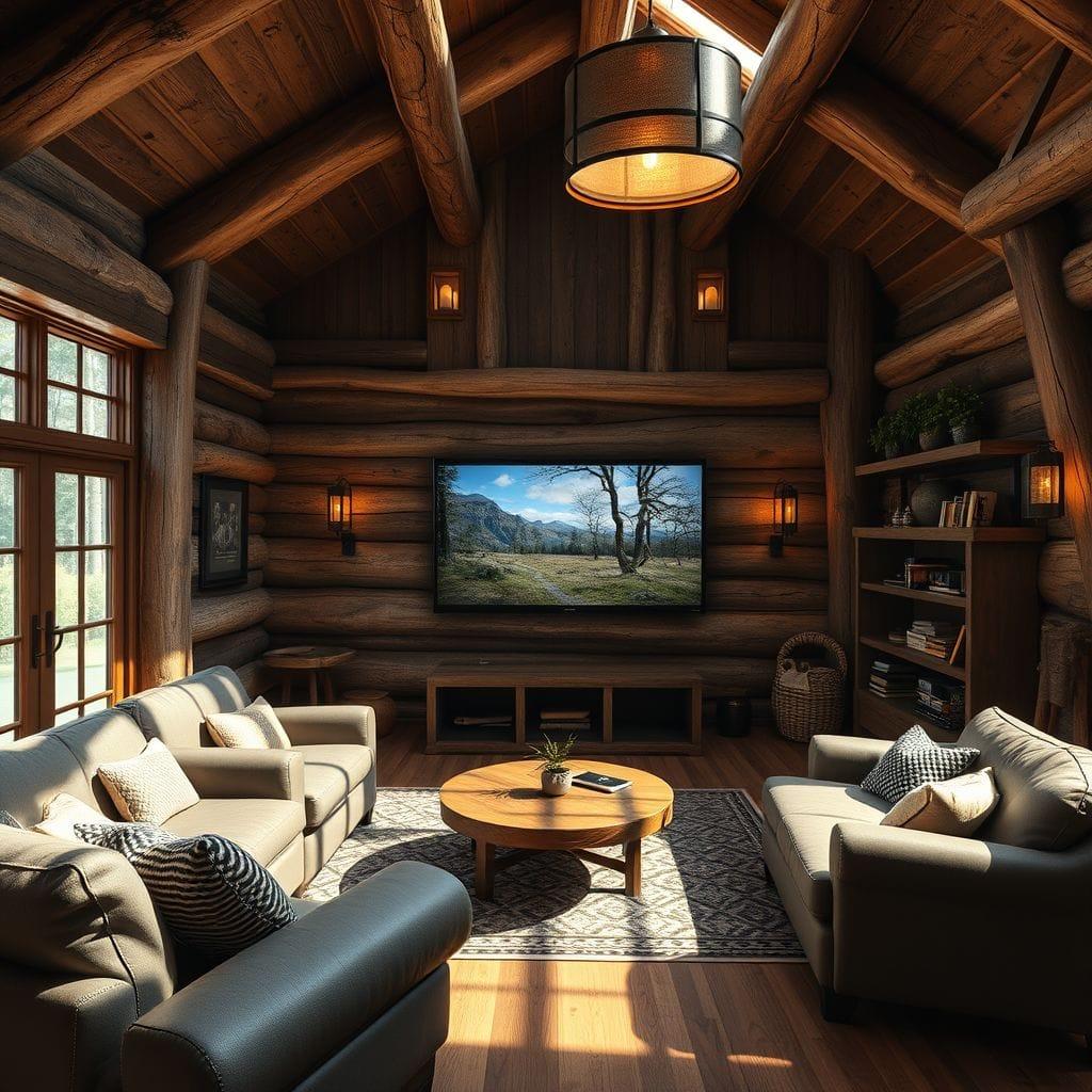 Rustic entertainment room - AI Generated