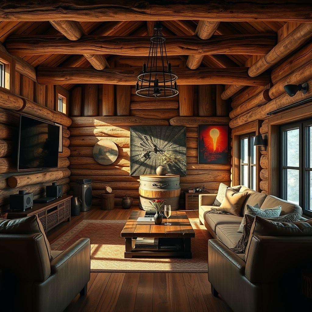 Rustic entertainment room - AI Generated