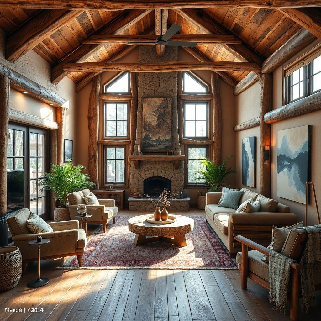 Rustic living room - AI Generated