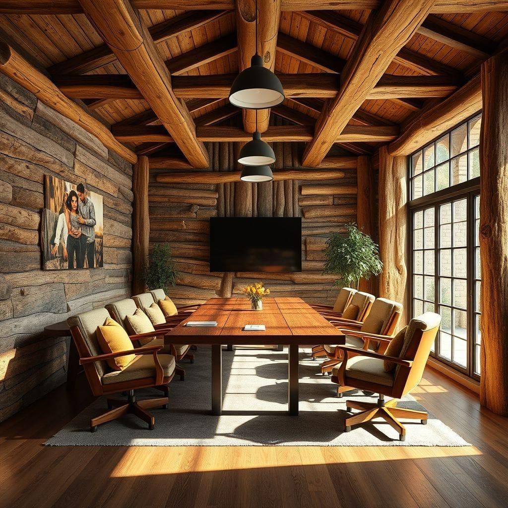 Rustic meeting room - AI Generated