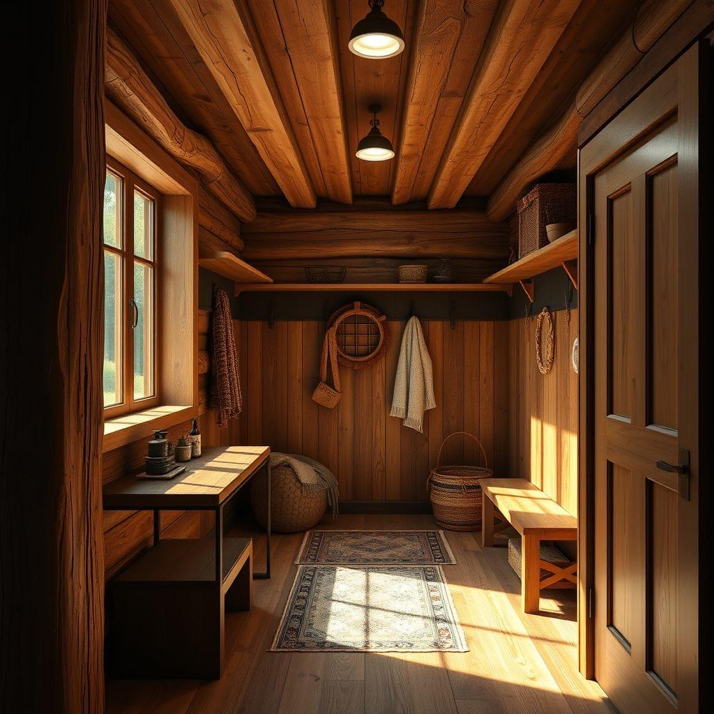 Rustic mudroom - AI Generated
