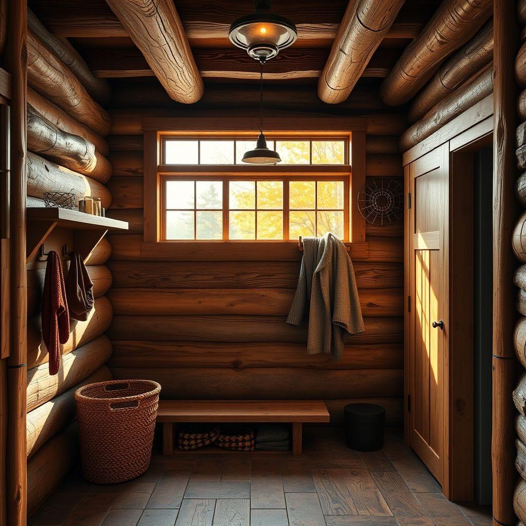 Rustic mudroom - AI Generated