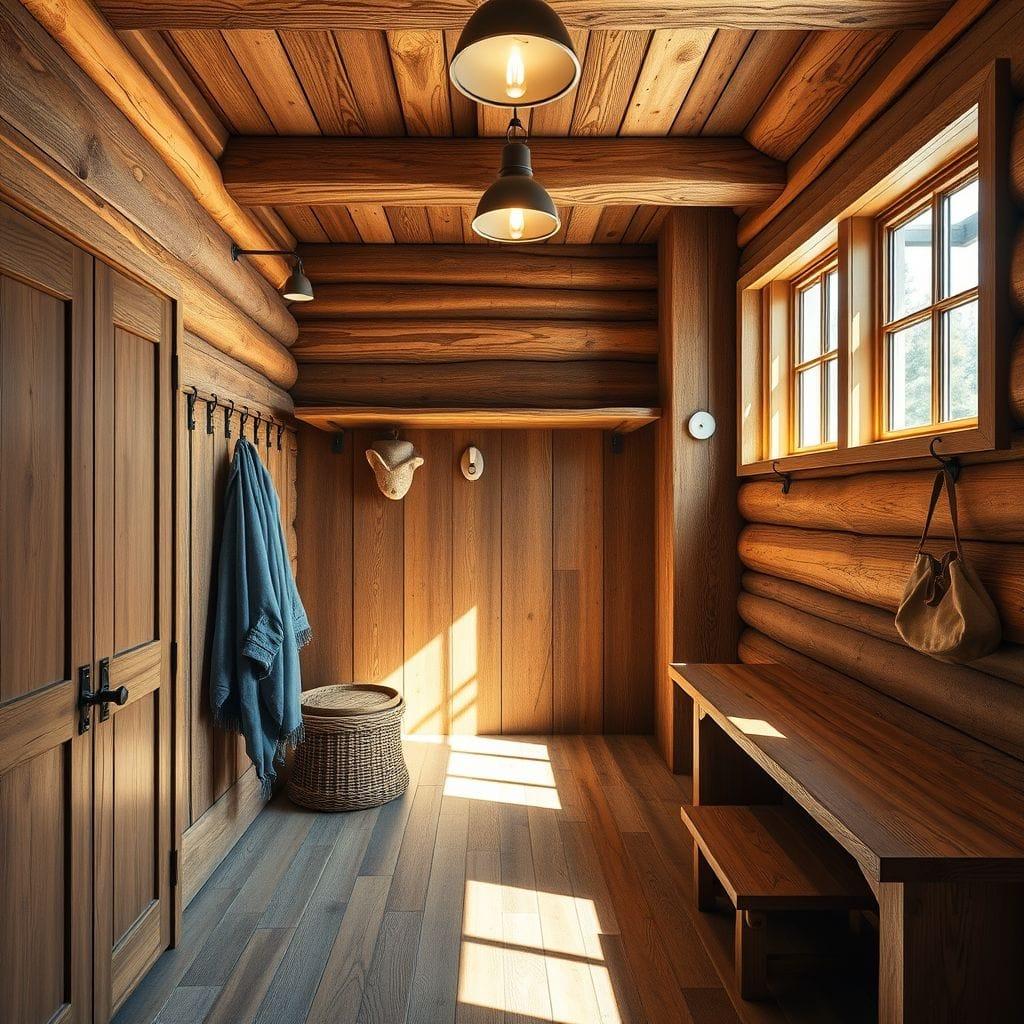 Rustic mudroom - AI Generated