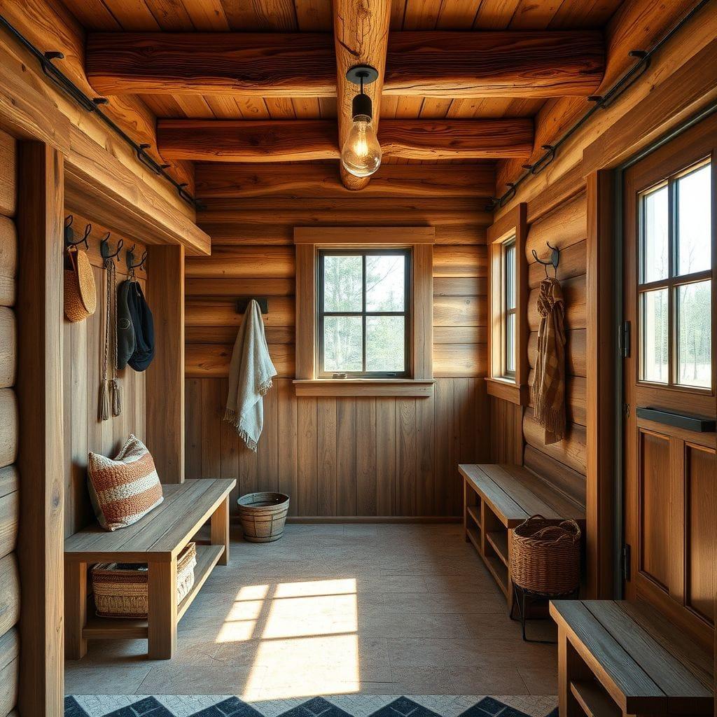 Rustic mudroom - AI Generated
