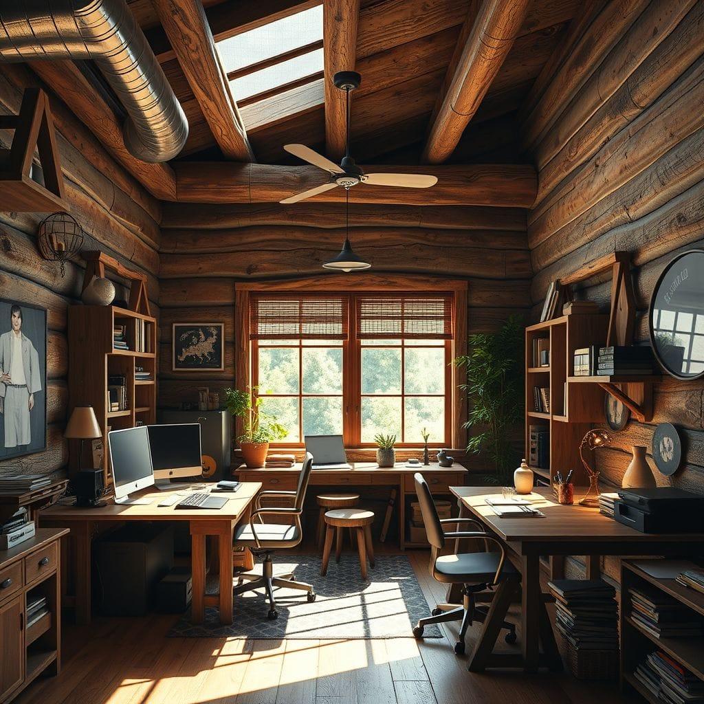 Rustic office - AI Generated