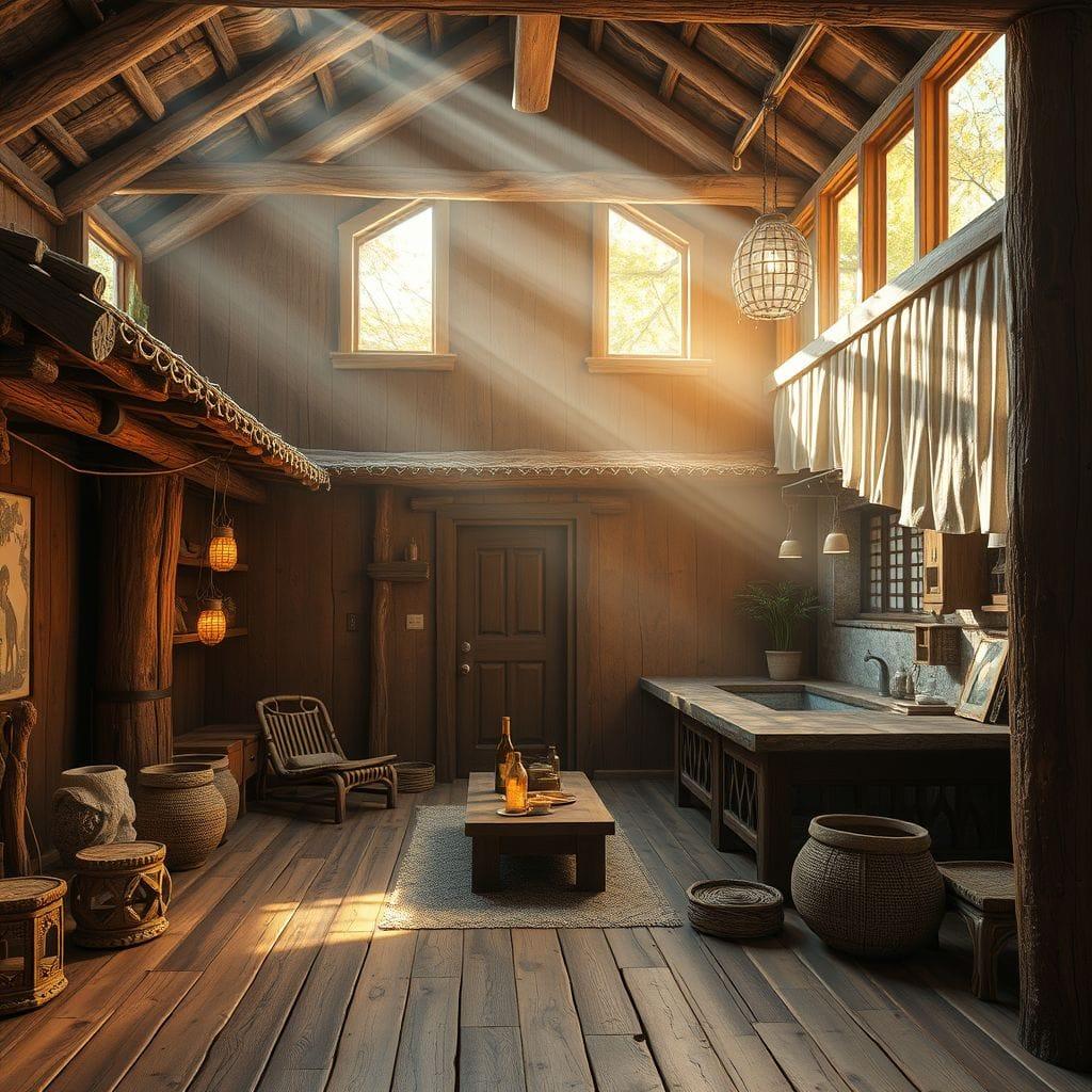 Rustic onsen - AI Generated