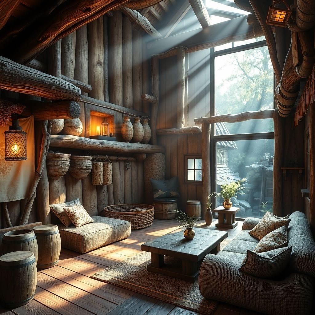 Rustic onsen - AI Generated