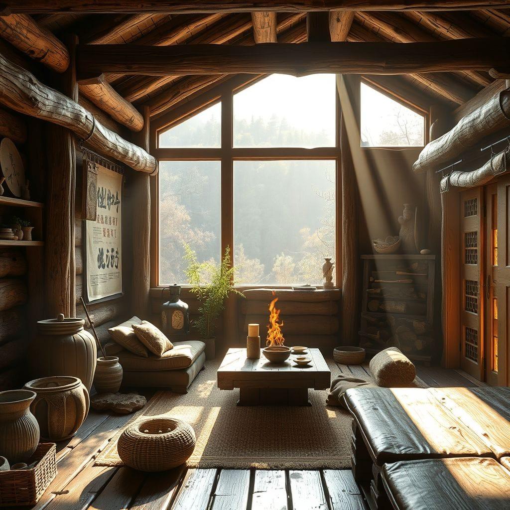 Rustic onsen - AI Generated
