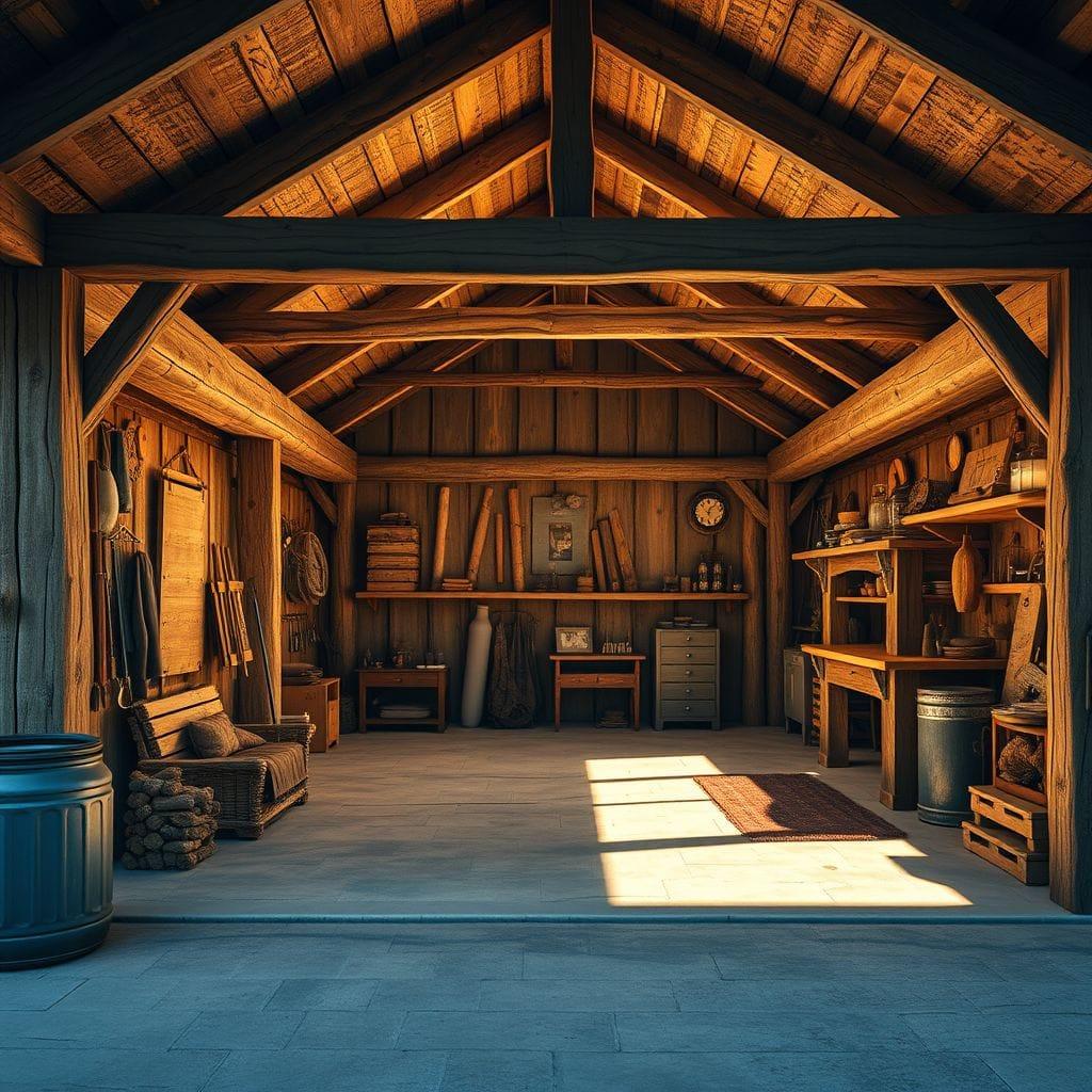 Rustic outdoor garage - AI Generated