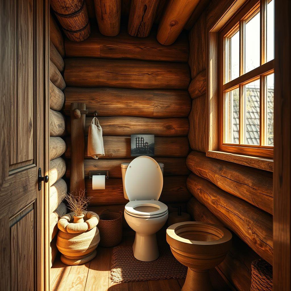 Rustic toilet - AI Generated